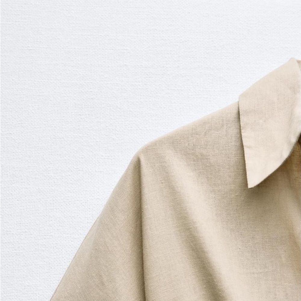 Zara Linen Blend Shirt Dress - Picture 7 of 8